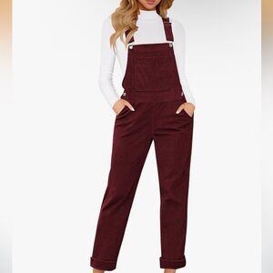 Burgundy Corduroy Overalls